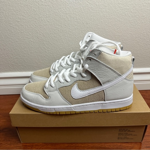 Nike SB Dunk High Pro ISO Orange Label Unbleached Natural Size 10.5 - Picture 1 of 8